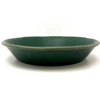 Bennington Potters Vintage Matte Green Shallow Bowl / Pie Pan