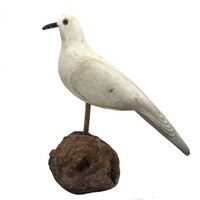 SOLD Handsome Presumed English Hand-carved White Pigeon Decoy on Burl