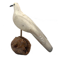 SOLD Handsome Presumed English Hand-carved White Pigeon Decoy on Burl
