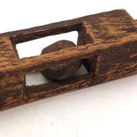 Antique Carved Pine Ball in Cage Rattle Whimsy with Marvelous Patina