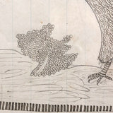 Wonderful Circa 1860s Ink Drawing of Towering Eagle in Period Frame