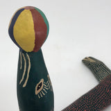 Fabulous Carved and Painted Wooden Sculpture of Seal or Sea Lion Balancing Ball