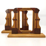 Handmade Wooden Inlay Swinging Tabletop Picture Frames-A Pair