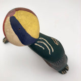 Fabulous Carved and Painted Wooden Sculpture of Seal or Sea Lion Balancing Ball