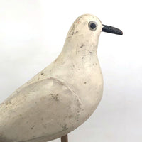 SOLD Handsome Presumed English Hand-carved White Pigeon Decoy on Burl