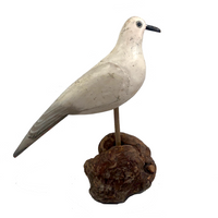 SOLD Handsome Presumed English Hand-carved White Pigeon Decoy on Burl