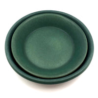 Bennington Potters Vintage Matte Green Shallow Bowl / Pie Pan