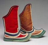 Well Worn Antique Tibetan Felted Wool and Hide Jhaalaam Boots