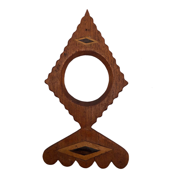 Diamond Shaped Antique Wooden Frame with Inlay Details