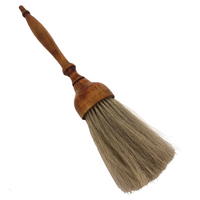 Blonde Round Horsehair Brush with Turned Wooden Handle