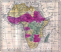 Wonderful Large 1817 Hand-drawn Ink and Watercolor Map of Africa by Lucy Davis