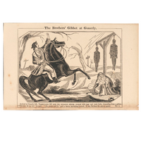 Late 1830s Naive British Ink and Watercolor: The Brothers Gibbet at Gonerby