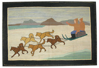 C. 1920s-30s Oil on Canvas Painted in Labrador, Inspired by Grenfell Mission Rug