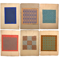 Antique Schoolgirl Colorful Double-sided Cut, Woven and Punched Paper Works - Sold Individually