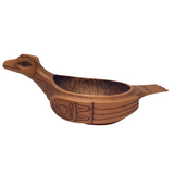 Hand-carved Alder Wood Northwest Coast Raven Bowl