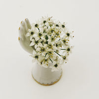 Tiny Porcelain Hand-shaped Vase with Gold Details