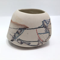 Contemporary Ceramic Vessel / 3 Dimensional Abstract Drawing