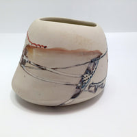Contemporary Ceramic Vessel / 3 Dimensional Abstract Drawing