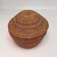 Northwest Coast Salish Lidded Coiled Basket